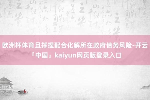 欧洲杯体育且撑捏配合化解所在政府债务风险-开云「中国」kaiyun网页版登录入口