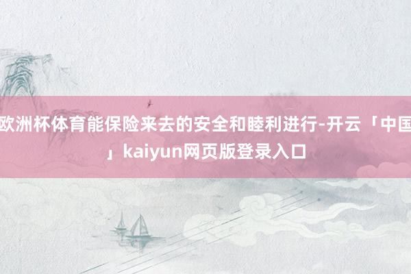 欧洲杯体育能保险来去的安全和睦利进行-开云「中国」kaiyun网页版登录入口